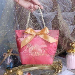 Gift Bag Wedding Candy Box Wedding Celebration Hand Gift Bag Stamped Bowknot Tote Bag Paper Bag