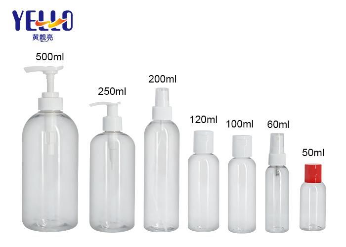 Round Shoulder Clear Bottle Pet Shampoo Bottles with Pump