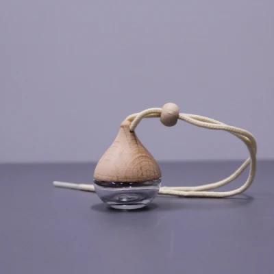 Wholesale Diffuser Empty Hanging Car Perfume Frosted Bottle with Wooden Cap