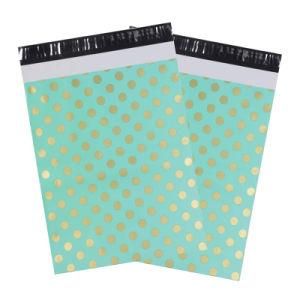 Green Color Printed with Gold Dots Shipping Plastic Bag