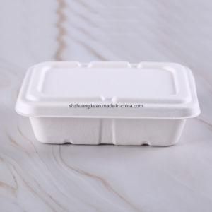500ml 650ml 750ml 950ml Disposable Biodegradable Sugarcane Pulp Lunch Packaging Food Container
