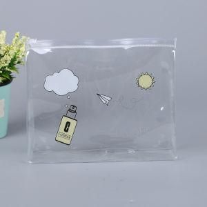 Low Price Waterproof Frosted Custom Logo Semi-Transparent Clear PVC Ziplock Cosmetic Makeup Bag Storage Package