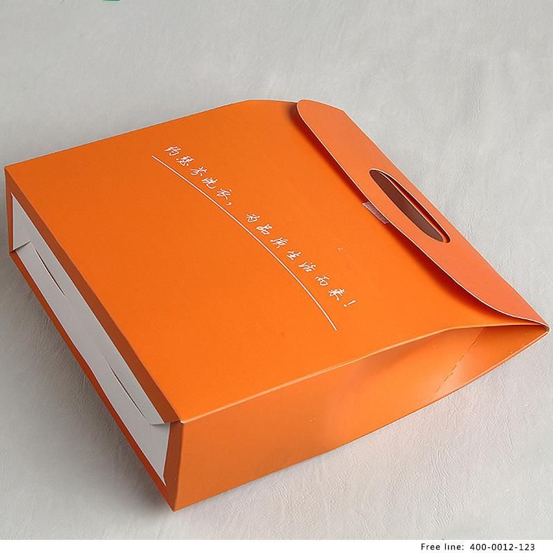 Custom Luxury Coated Card Paper Folding Display Hole Handle Packaging Box