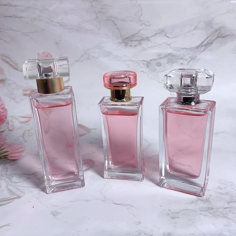 Perfume Bottle High Quality Fragrance Bottles Glass Perfume Bottle with Acrylic Rectangle Cap
