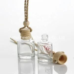 Clear 10ml Fashionable Air Perfume Hanging Wooden Cap Bottle Car Air Freshener Bottle