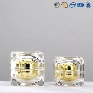 50g Acrylic Cosmetic Cream Jars Yellow Plastic Jar with Lid