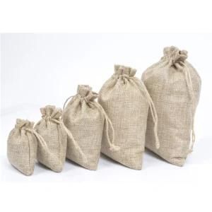 OEM Customized Logo Printing Gift Packaging Bags, Small Jute Drawstring Bag