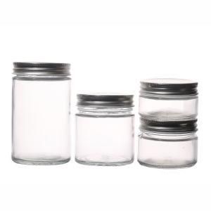 Kitchenware Hot Sale Empty Clear Round Customize Glass Food Jar 100ml 250ml 500ml