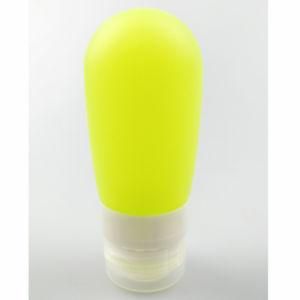 90ml Jumbo Bulb-Shaped FDA/LFGB Food Grade Silicone Cosmetic Travel Bottles, Yellow