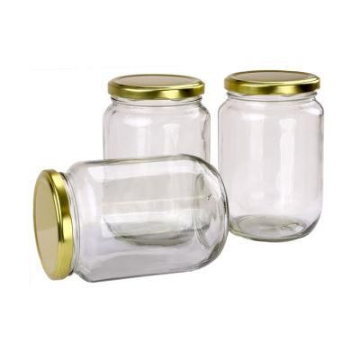 Custom Logo Glass Canning Storage Container Honey Jars 500ml