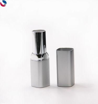 Shiny Silver Color Empty Square Aluminium Lipstick Case Tube Packaging Container