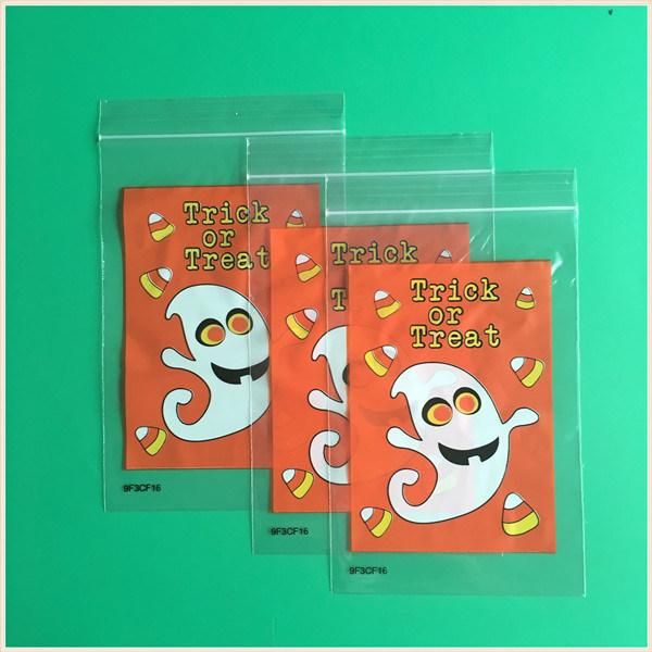 Trick or Treat Halloween Use Custom Printed LDPE Zipper Lock Bag for Holidays