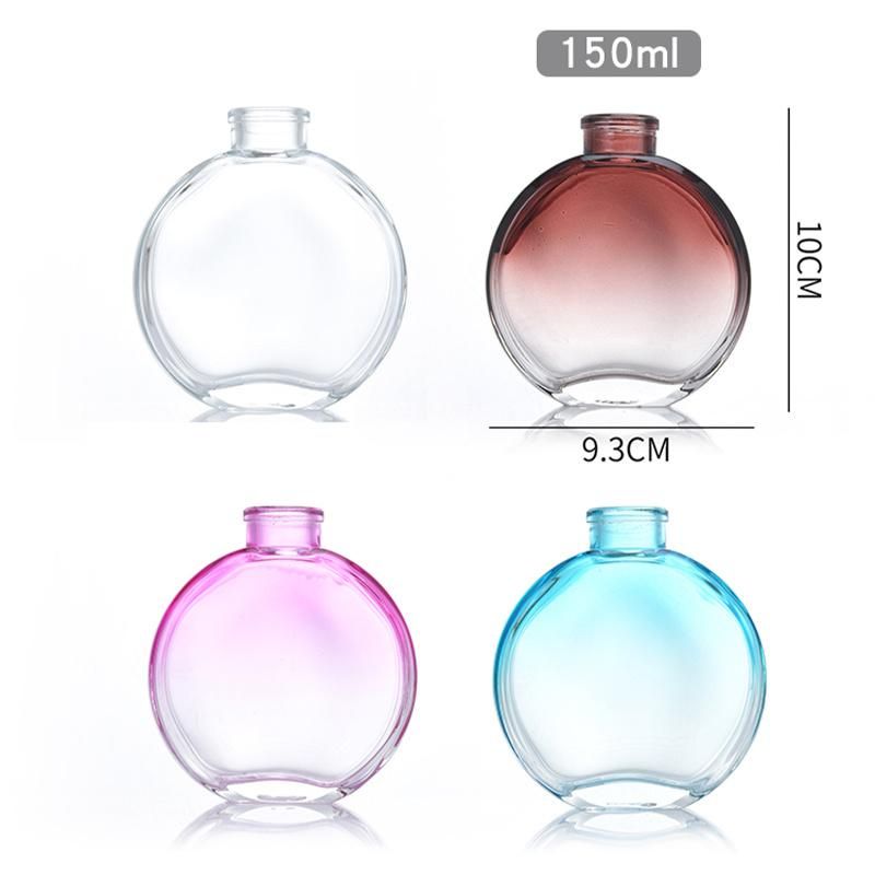 Luxury fashion Empty Colorful Glass Aroma Diffuser Bottle with Cork and Reeds