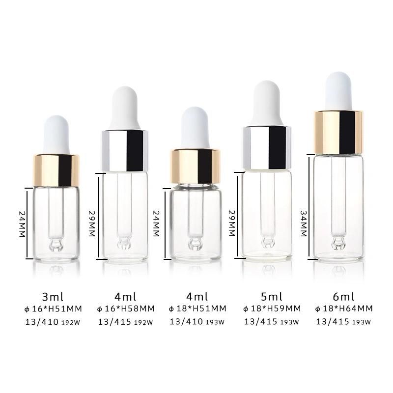 30ml Cosmetic Transparent Essential Oil Glass Serum Dropper Bottles