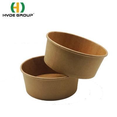 Wholesale Custom Kraft Paper Bowl Disposable Take Away Kraft Paper Salad Bowl