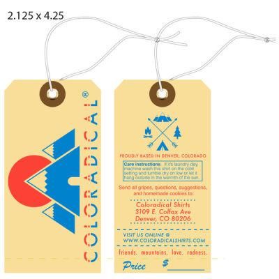 Wholesale Luxury Printed Eco Friendly Recycled Kraft Card Fashion Garment Paper Hang Tags Custom Clothing Label Hangtag