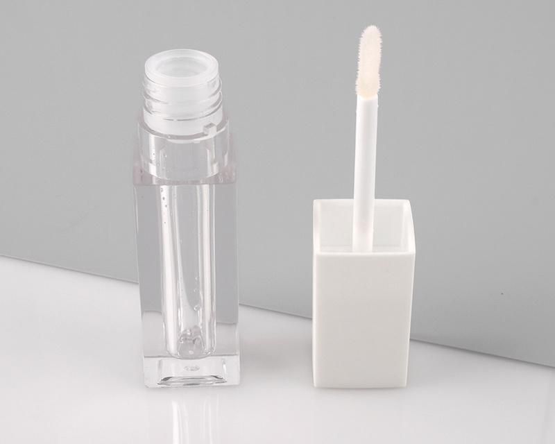 Hot-Sale Matte White Transparent Lip Gloss Cosmetic Tubes Round Lip Gloss Packaging Private Label Lip Tint Containers