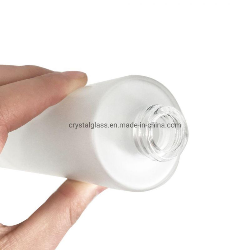 Push Button Flat Shoulder Essential Oil Bottle Customizes Frosted Cosmetic Glass Dropper Bottle