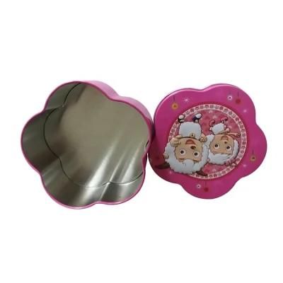 Bespoke Metal Tinplate Cute Flower Shape Tin Box for Candy Packaging