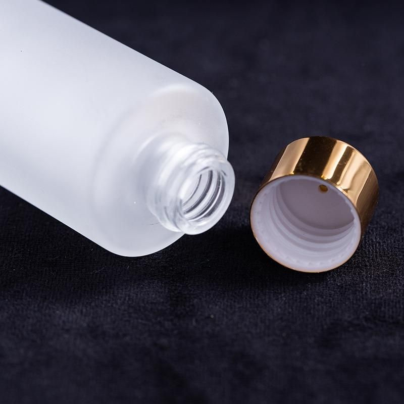 30ml 50ml 100ml Frosted Cream Glass Bottle Emulsion Glass Container Liquid Foundation Case Serum Bamboo Dropper Bottle Lotion Shampoo Liquid Soap Glassware