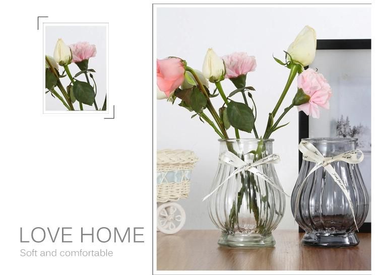 Hot Selling 15.8cm Lantern Shaped Wide Mouth Glass Vase for The Art of Inserting Flowers