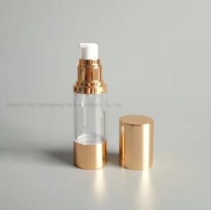 15ml 30ml Gold Plastic Bottle Pump Round Acrylic Bottle Cosmetic Airless Bottle for Skin Care