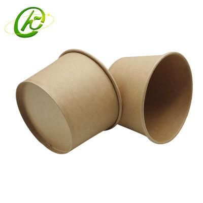 PE Food Package Disposable Food Packaging 32oz Kraft Soup Cup Paper Soup Bowl Paper Cup