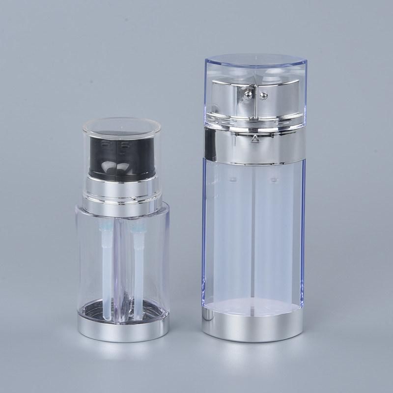 Luxury Plastic PETG 30ml 50ml Dual Chamber Pump Bottle
