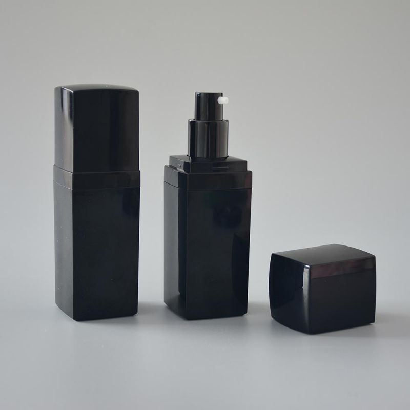 Wholesale Airless Bottle Square Shape Cream Bottle Black with Printing
