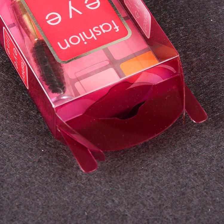 Red PET Fashion Eye Line Printed Foldable Cosmetic Packaging Box