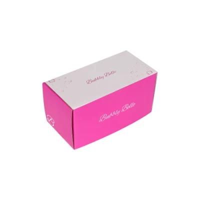 Bubbly Belle White and Pink Paper Cardboard Cubic Gift Box for Shipping