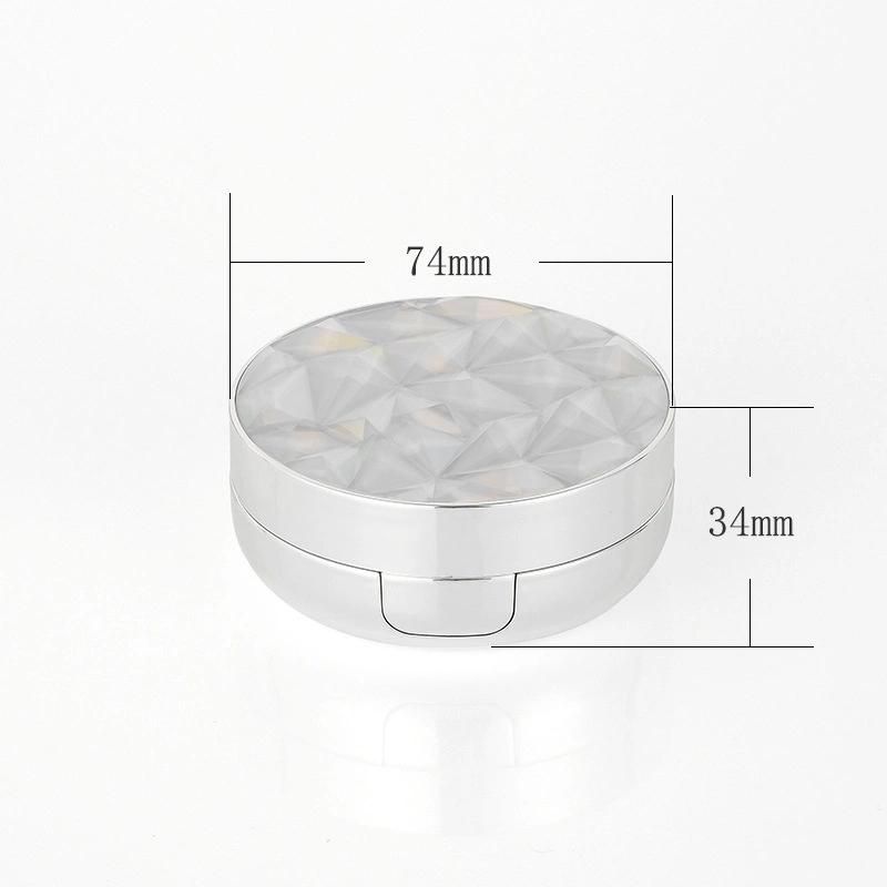 15g Luxury Diamond Shape Round Empty Plastic Bb Cushion Case with LED Light