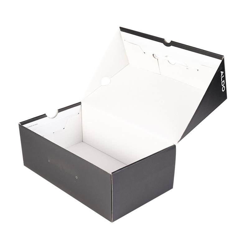 Custom Cheap Shoes Black Packaging Corrugated Box Paper Folding Box