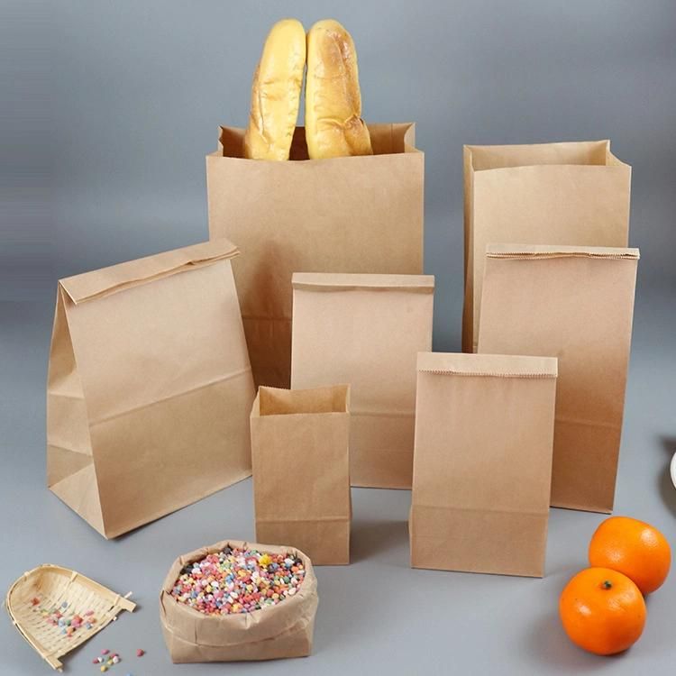 Manufacturer Wholesale Custom Size Kraft Paper Packing Bags for Bread Sandwich Paper Bags