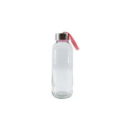 10oz Glass Water Juice Milk Beverage Drinking Bottle with Carrying Loop Cap Food Grade