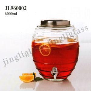 6000ml Tap Dispenser Glass Jar for Beverage