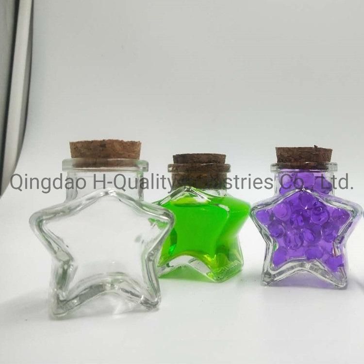 Round Shape Glass Jar Pudding Bottle Empty Star Shape Gift Glass Bottle