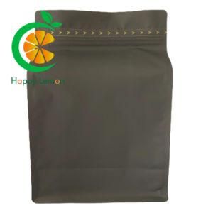 Aluminum Foil Lined Packaging Custom Zipper Coffee Bag One-Way Exhaust with Valve and Buckle Packing Flat Bottom Pouch