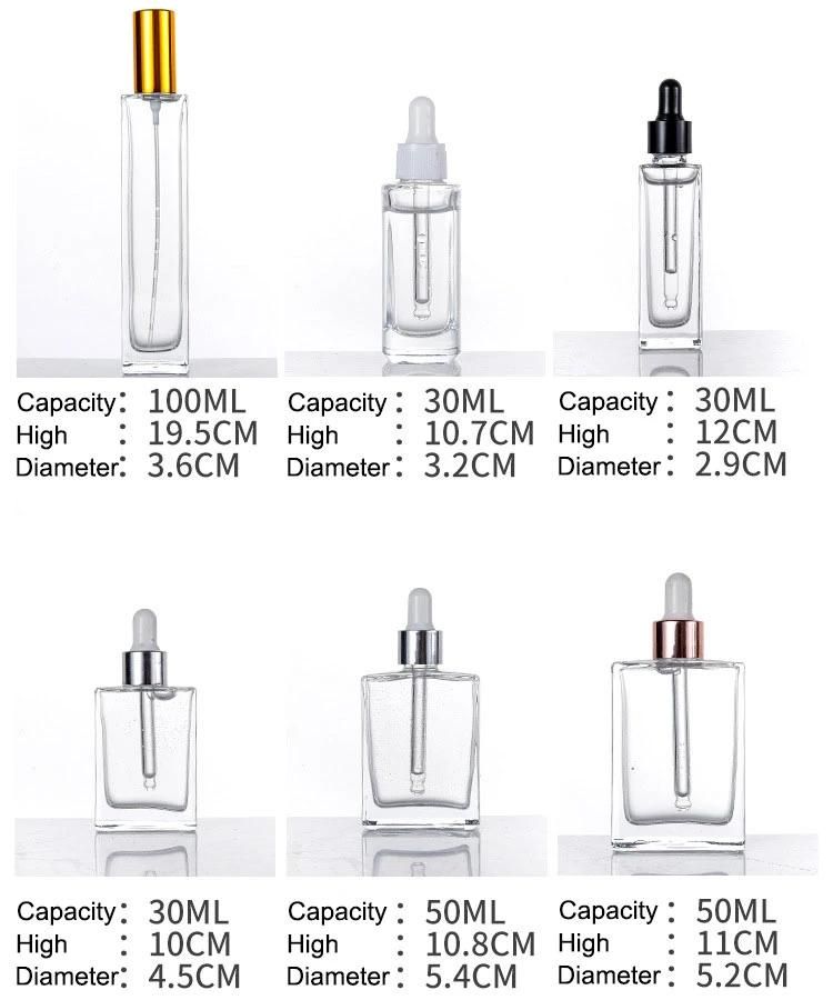 Transparent/ Custom 30ml, 50ml, 60ml, 65ml, 75ml, 80ml, 100ml Clear Glass Bottle Empty Bottles
