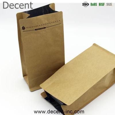 Coffee Bean Powder Packaging Pouch Octagonal Seal Bag with Valve Folding Buckle Zipper Packing