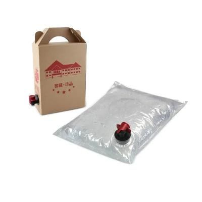 Custom Print Wine Fruit Juice Milk Bag in Box Plastic Bag in Box Packaging for Wine with Butterfly Spout