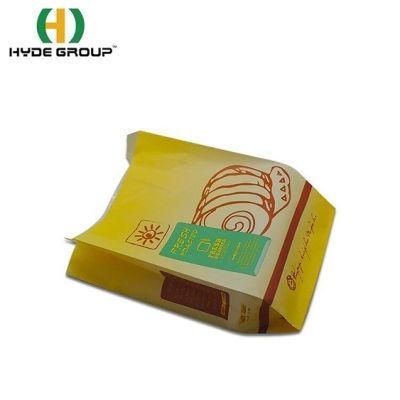 China Manufacturer Disposable Custom Flat Bottom Bread Food Bags Plastic Kraft Preservation Bag Packaging Fast Food Bag