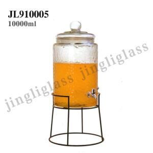 10000ml Dispenser Glass Jar with Tap and Glass Lid