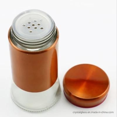 Spice Jar Salt Pepper Glass Bottles with Metal Cover