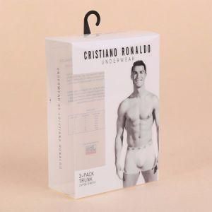 Man Underwear Plastic Clear PVC Pet PP Packaging Box with Hook Design