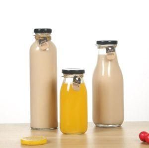 500ml 1L Juice/Milk/Water Drinking Glass Beverage Bottles with Lid Glass Milk Bottle