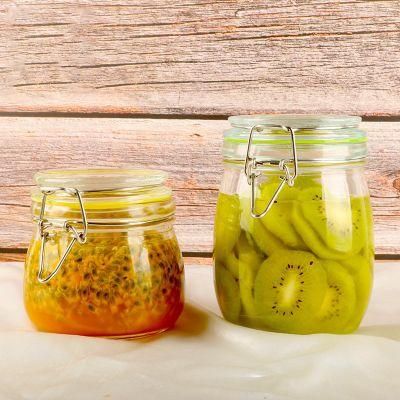 Clear Food Storage Jar with Clip Top Glass Jar