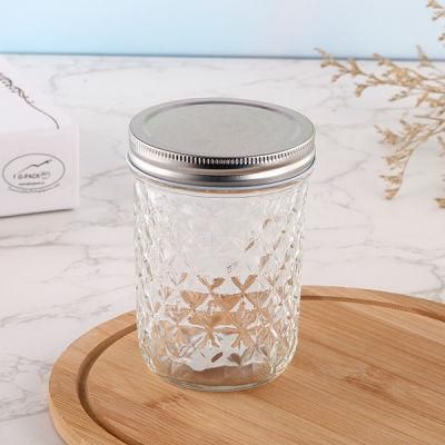 Wholesale Diamond Shape Caviar Sauce Packing Glass Jam Jar