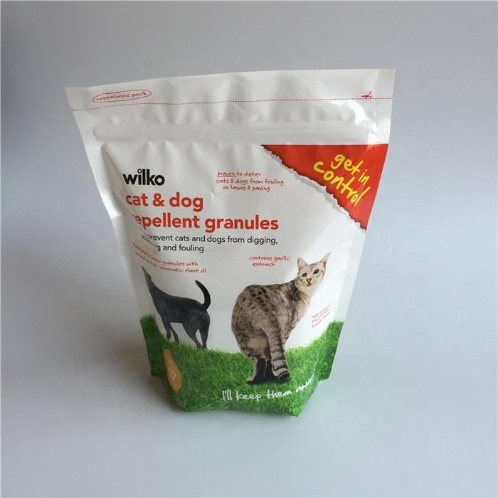 Custom Flat Bottom Stand up Zip Lock Compound Bag for Pet Food Plastic Cat Food Lamination Bag