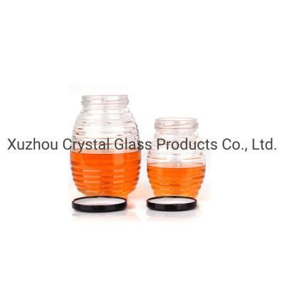 500g 1000g Food Glass Jar Container for Packaging Honey Jelly with Lug Metal Lid